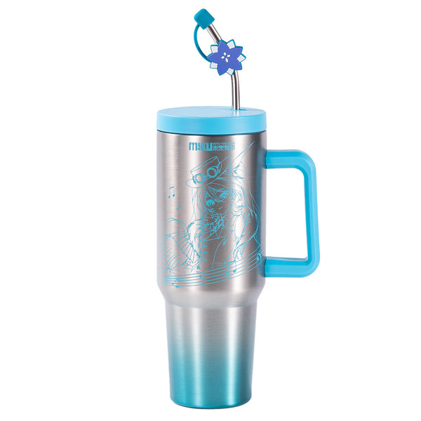 Hatsune Miku Anime-Themed Insulated Straw Tumbler, Stainless Steel, Large Capacity, 2025 Concert Theme, with Handle, 1200ml