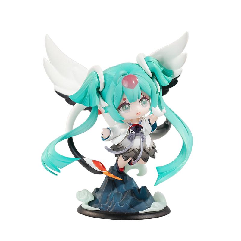 Miku Q-Version Chibi Figure, Desktop Ornament Collectible, Chinese Style, Approximately 13cm