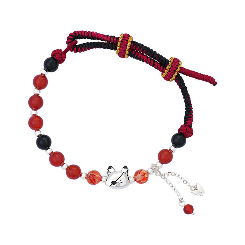 Heaven Officials Blessing Lucky Bracelet, Sterling Silver Adjustable Bracelet with Charm Bead, Anime merchandise