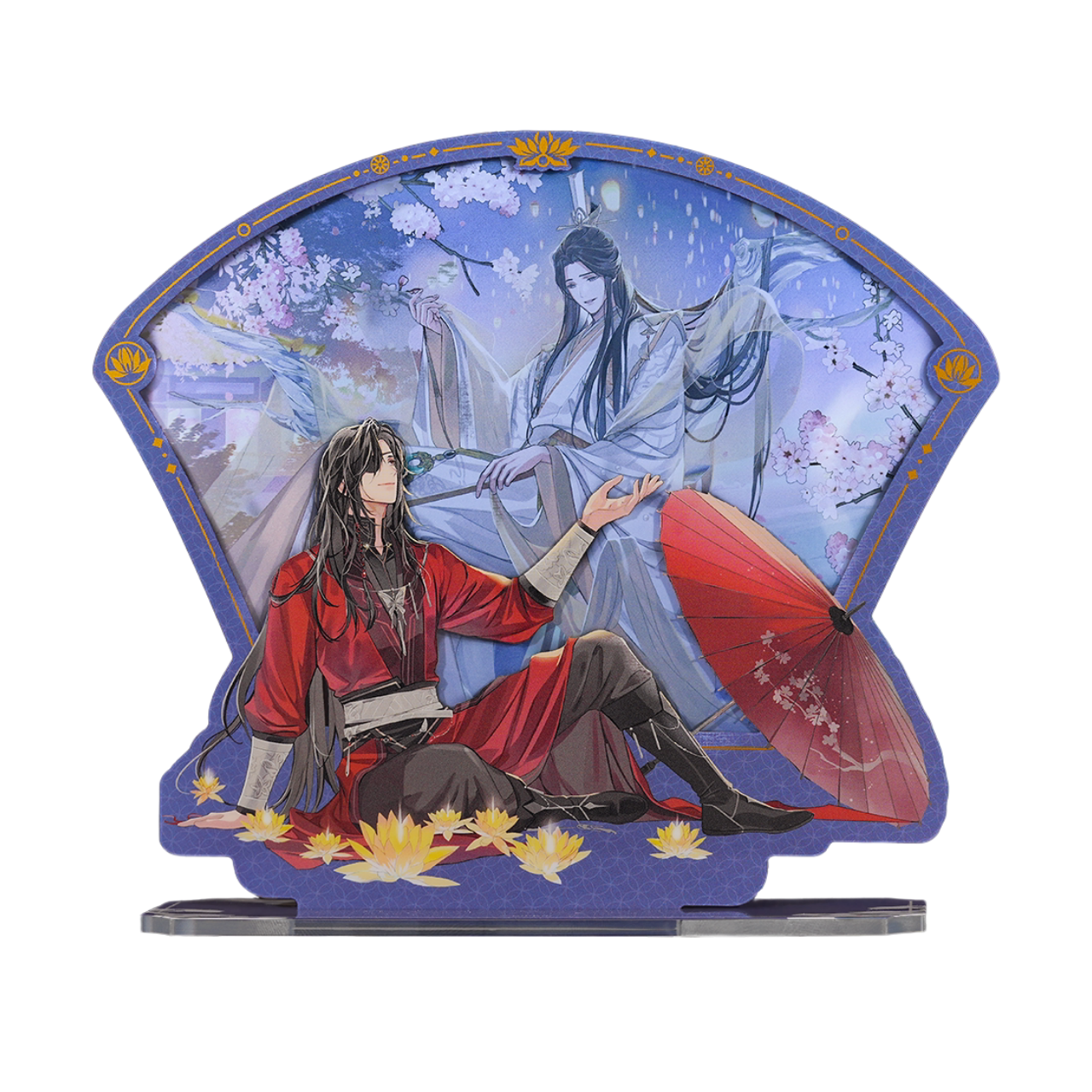 Heaven Officials Blessing Acrylic Standee, Desktop Ornament with Hidden Pattern Reveal, Anime Merchandise, Fan-Shaped Design