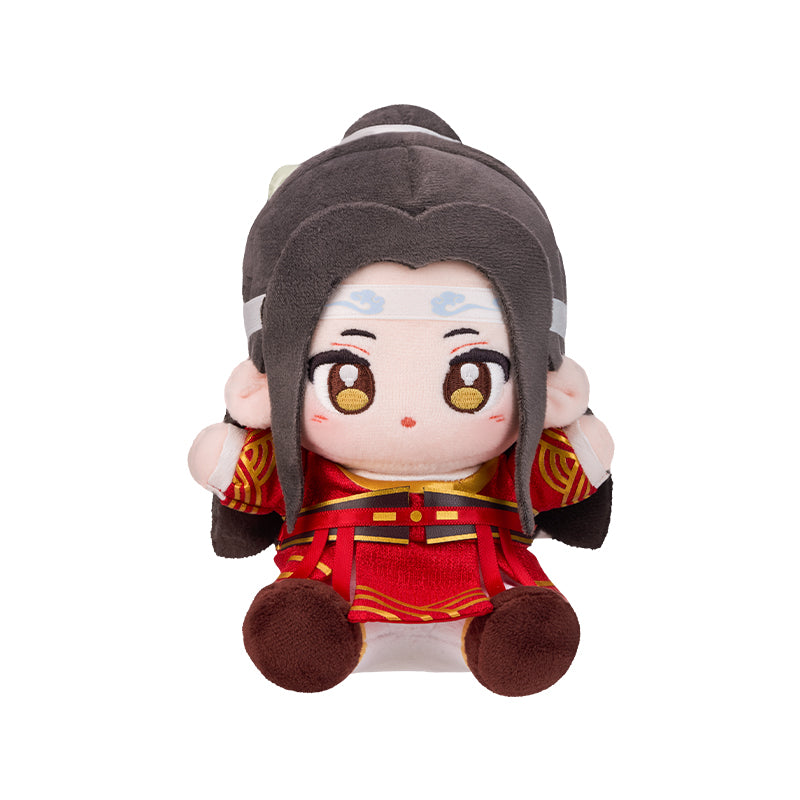Mo Dao Zu Shi Anime Plush Dolls, 15CM Collectible Character Figures, Traditional Chinese Outfit, Polyester Fiber Stuffed Toys, Sitting Style with Posable Hands