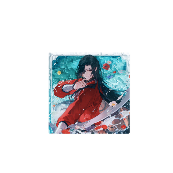 Heaven Officials Blessing Acrylic Coaster Water Glass Placemat, 100mm x 100mm, Anime Character Art, Clear Acrylic Material, Square Shape