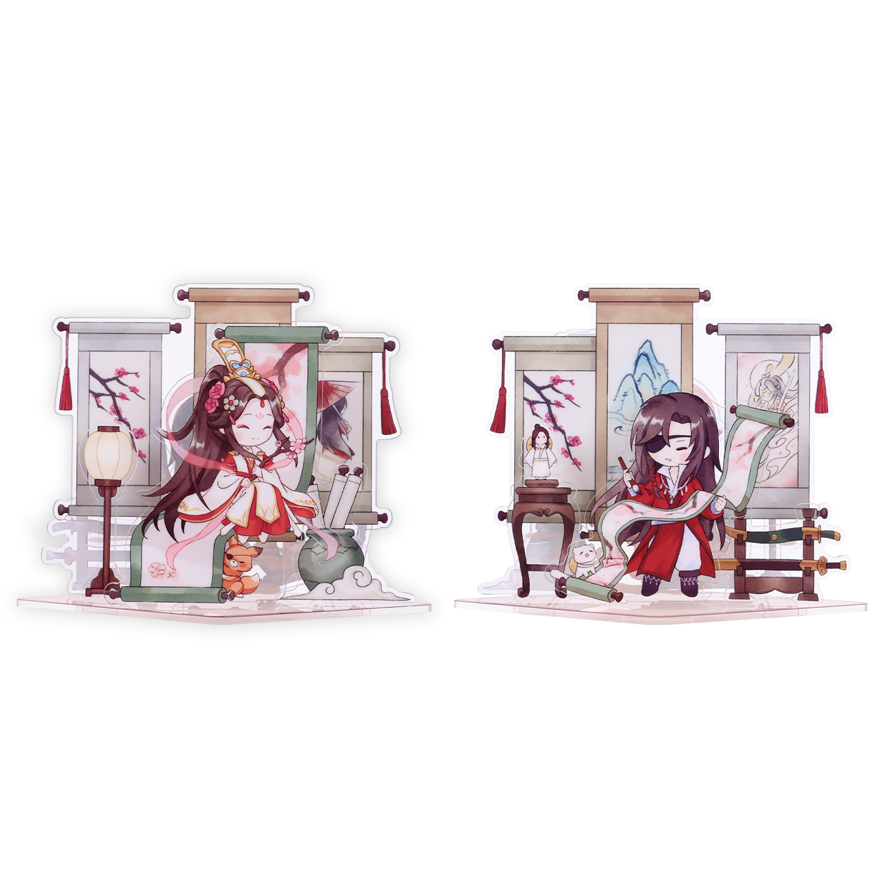 Heaven Officials Blessing Acrylic Standee Double-Sided Desktop Ornament，Chibi Character Art, 160mm Tall, Double-Sided Print, Anime Collectible, Desk Display