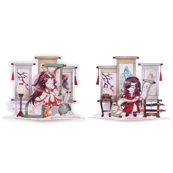 Heaven Officials Blessing Acrylic Standee Double-Sided Desktop Ornament，Chibi Character Art, 160mm Tall, Double-Sided Print, Anime Collectible, Desk Display