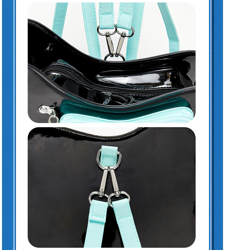 Hatsune Miku Backpack, guitar-shaped backpack with large capacity and cute design