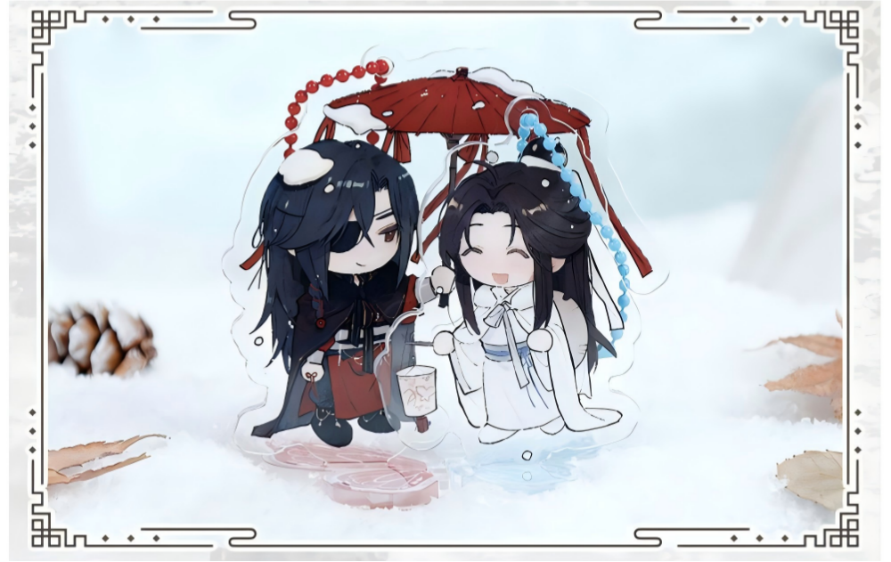 Heaven Officials Blessing Acrylic Standee Desktop Ornament with Keychain, Anime Merchandise, Butterfly Base Design