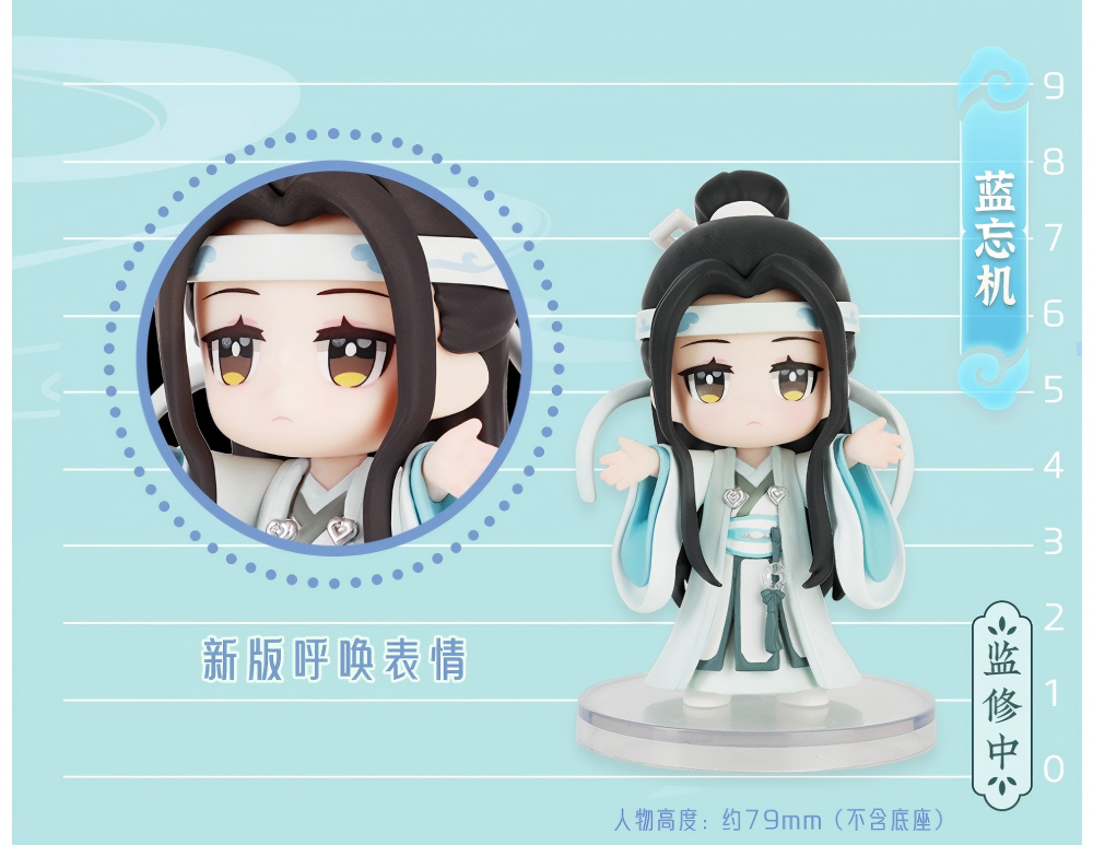 Mo Dao Zu Shi Figure, Q Version Desktop Decoration, Wei Wuxian&Lan Wangji Collectible “Qing Pan Xiang Ying”Series