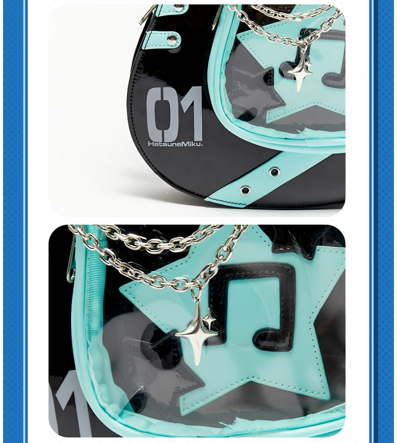 Hatsune Miku Backpack, guitar-shaped backpack with large capacity and cute design