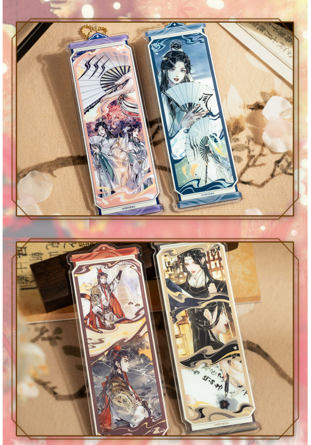 Heaven Officials Blessing Bookmarks, Acrylic Bookmarks, Pendants,Tian Guan Ci Fu“Hua Zhong You”Series