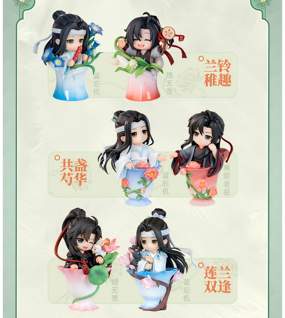 Mo Dao Zu Shi Desktop Decorations，Blind Box Figurines，Q Version Character Ornaments， Animation Peripheral Products