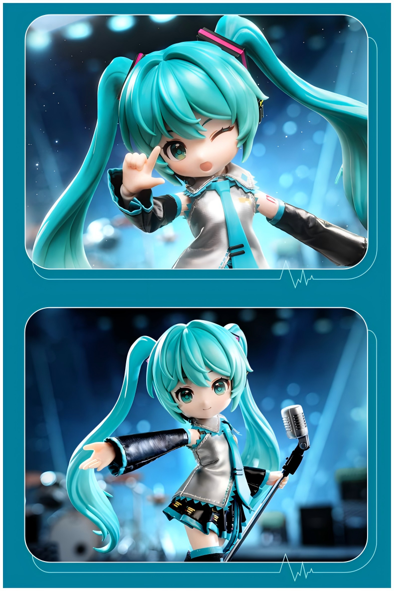 Hatsune Miku Building Block Dolls, Building Toys, PVC Doll Ornaments, Desktop Decorations，“Qi Yu”Version