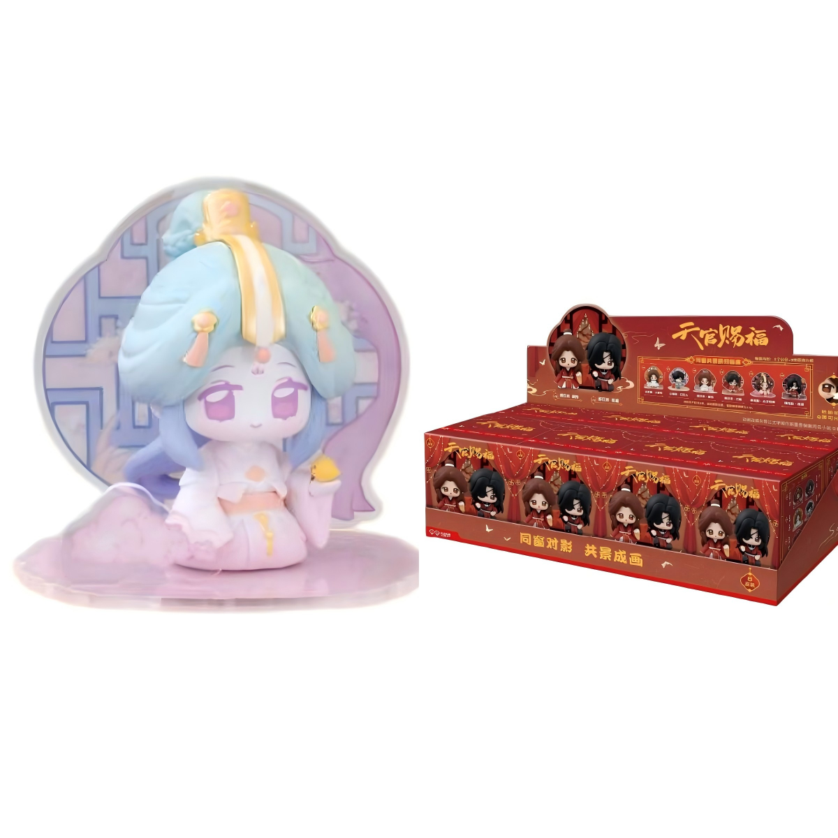 Heaven Officials Blessing Desktop Ornaments,Q version Figures ,  Collectible Toys with Acrylic Display Boards