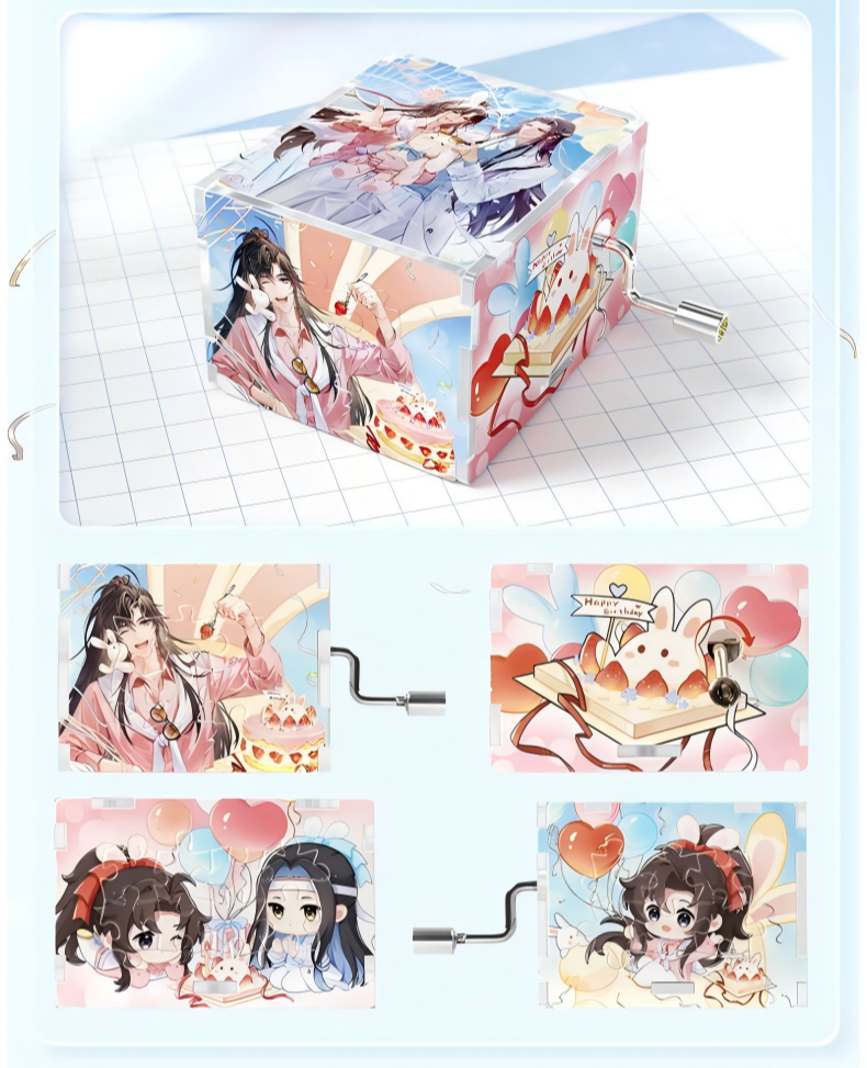 Mo Dao Zu Shi 3D Puzzle Music Box, Hand Crank Musical Mechanism, 32 Pieces Jigsaw Desktop Ornament