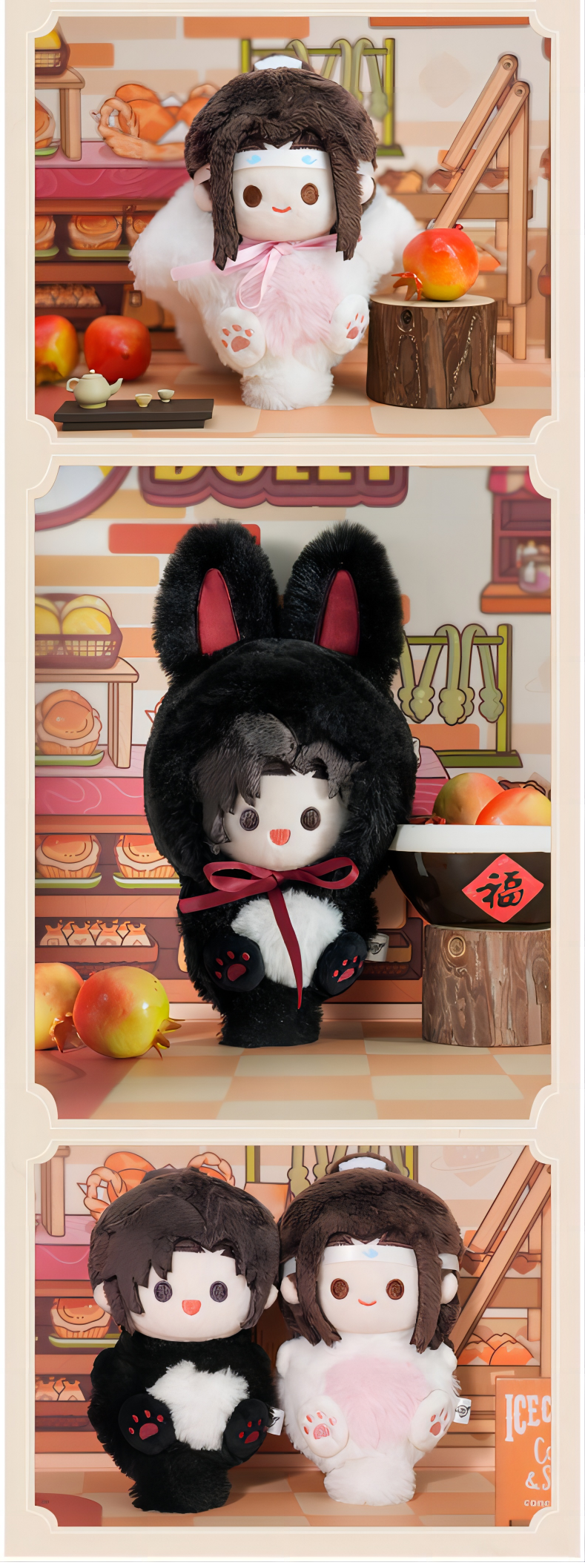 Mo Dao Zu Shi Plush Pendants，Wei Wuxian&Lan Wangji Doll，Backpack Accessories，Animation Peripheral Products