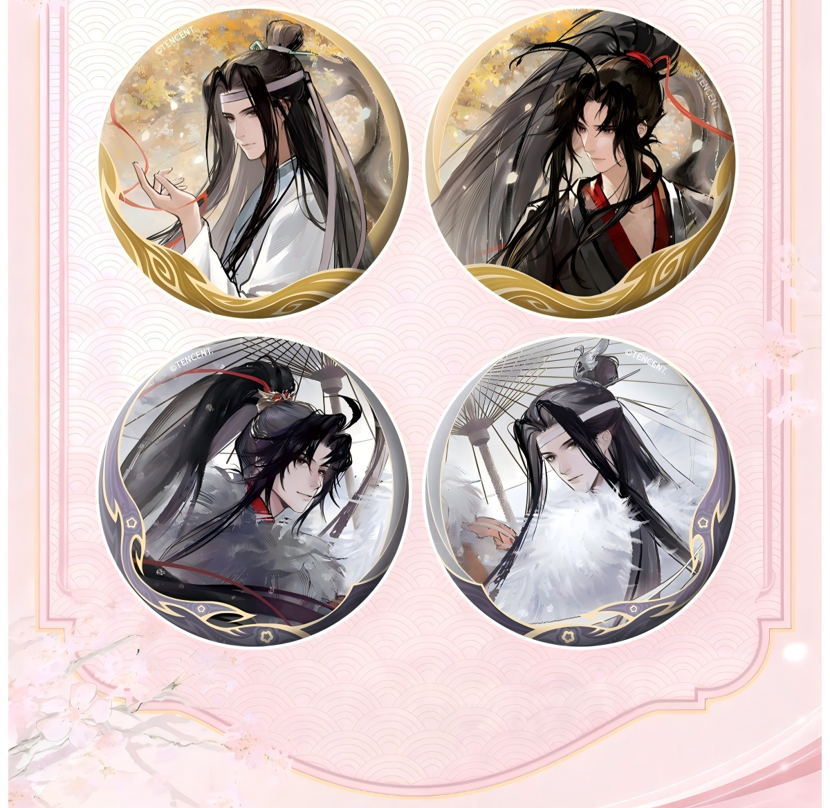 Mo Dao Zu Shi Animation Tinplate Badge Blind Box, 11 Styles, Random Assorted Collectible Pin Set