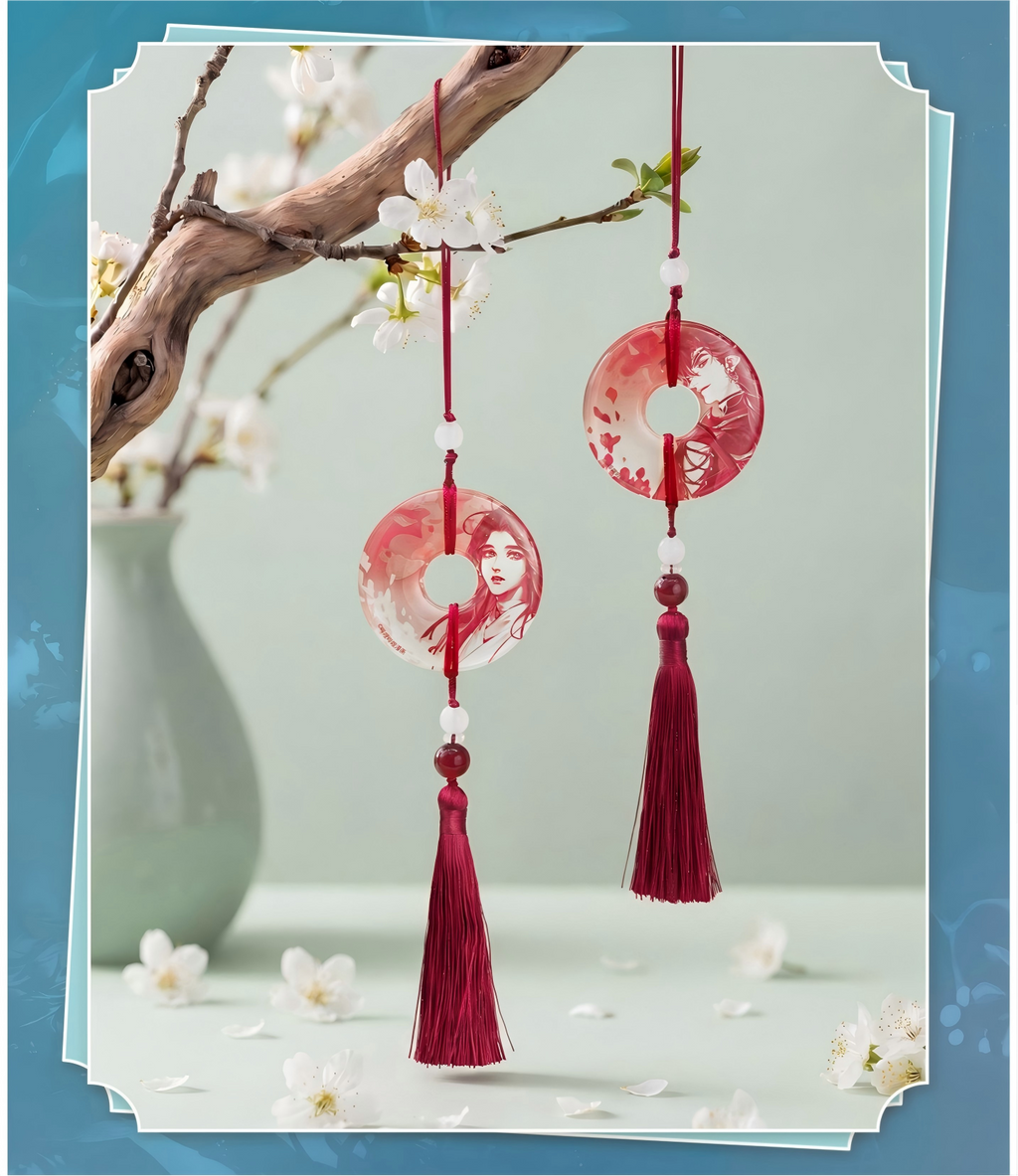Heaven Officials Blessing Acrylic Pendant Blind Box | 9 Designs Total, 1 Hidden Design, Tassel & Bead Detail, Backpack Accessory