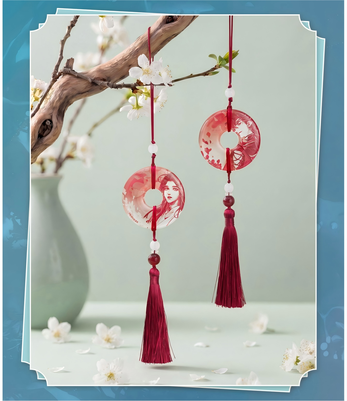 Heaven Officials Blessing Acrylic Pendant Blind Box | 9 Designs Total, 1 Hidden Design, Tassel & Bead Detail, Backpack Accessory