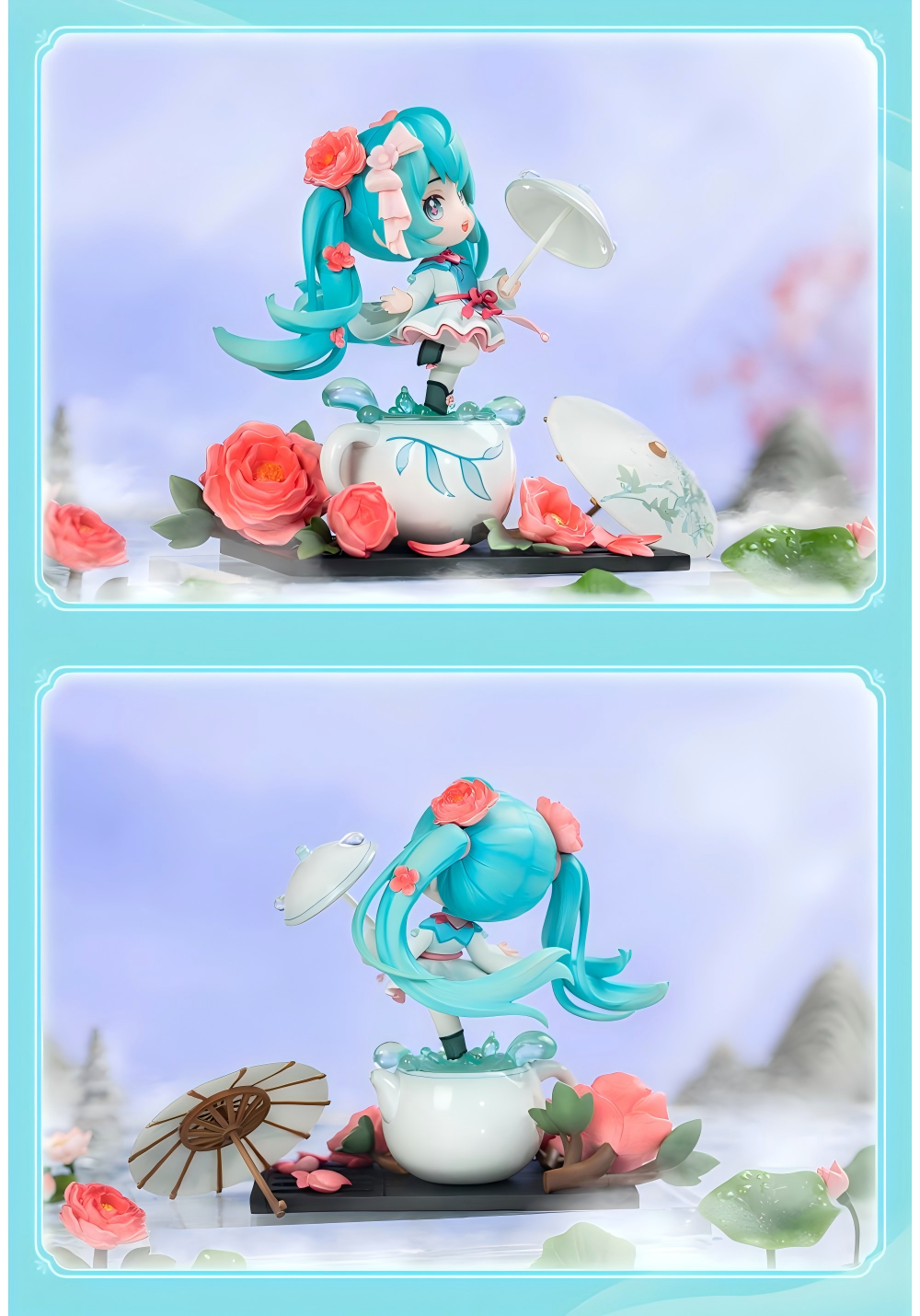 Hatsune Miku Figure, Q Version Desktop，Decoration, Collectible “Hua Zhi Yu Run”Series