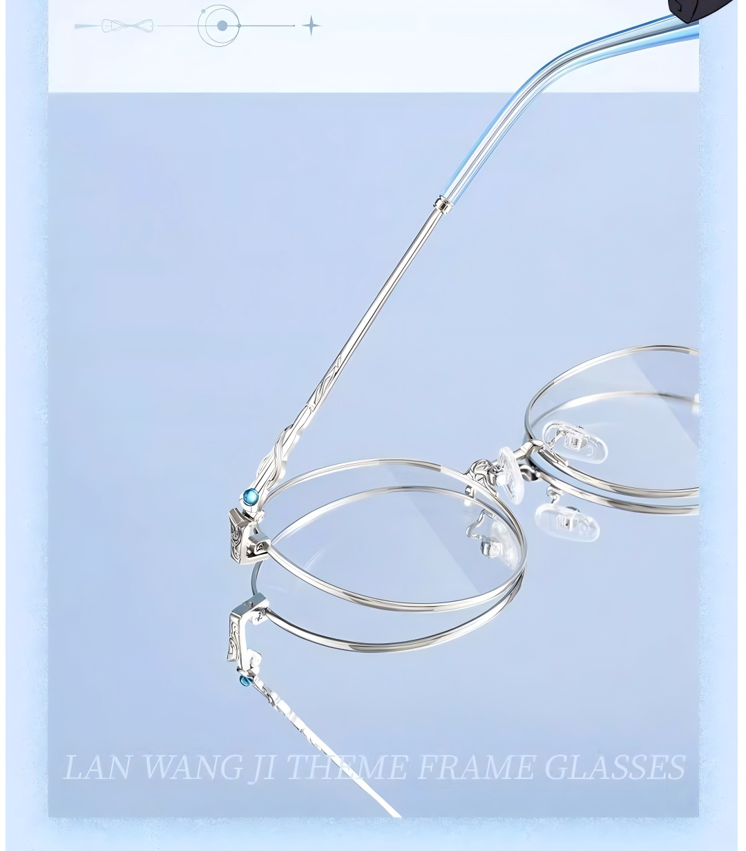 Mo Dao Zu Shi Wei Wuxian&Lan Wangji Style Glasses, Cosplay Props, Blue Light Blocking Glasses(Lan Wangji)