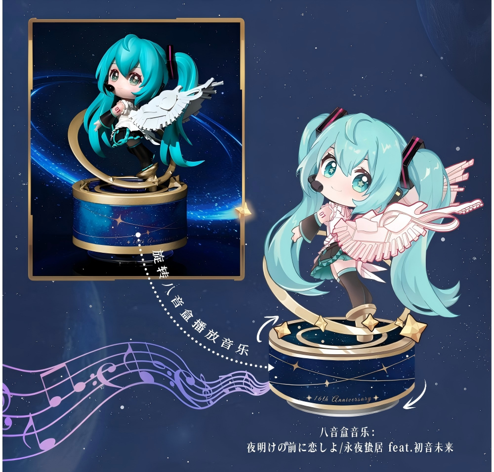 Hatsune Miku Figure, Q Version Desktop，Decoration, Collectible “16th”Series