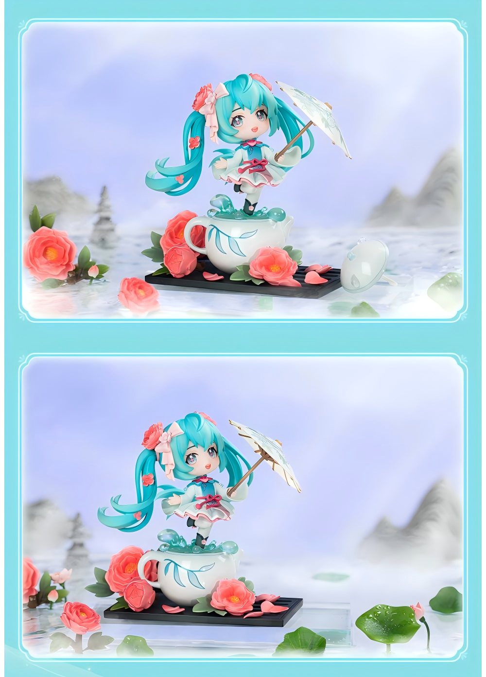 Hatsune Miku Figure, Q Version Desktop，Decoration, Collectible “Hua Zhi Yu Run”Series