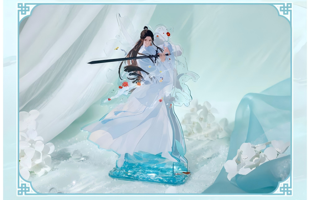 eaven Officials Blessing Acrylic Standee Desktop Ornament,183 x 122mm Size, Two Styles Available, Hexagonal Frame Design