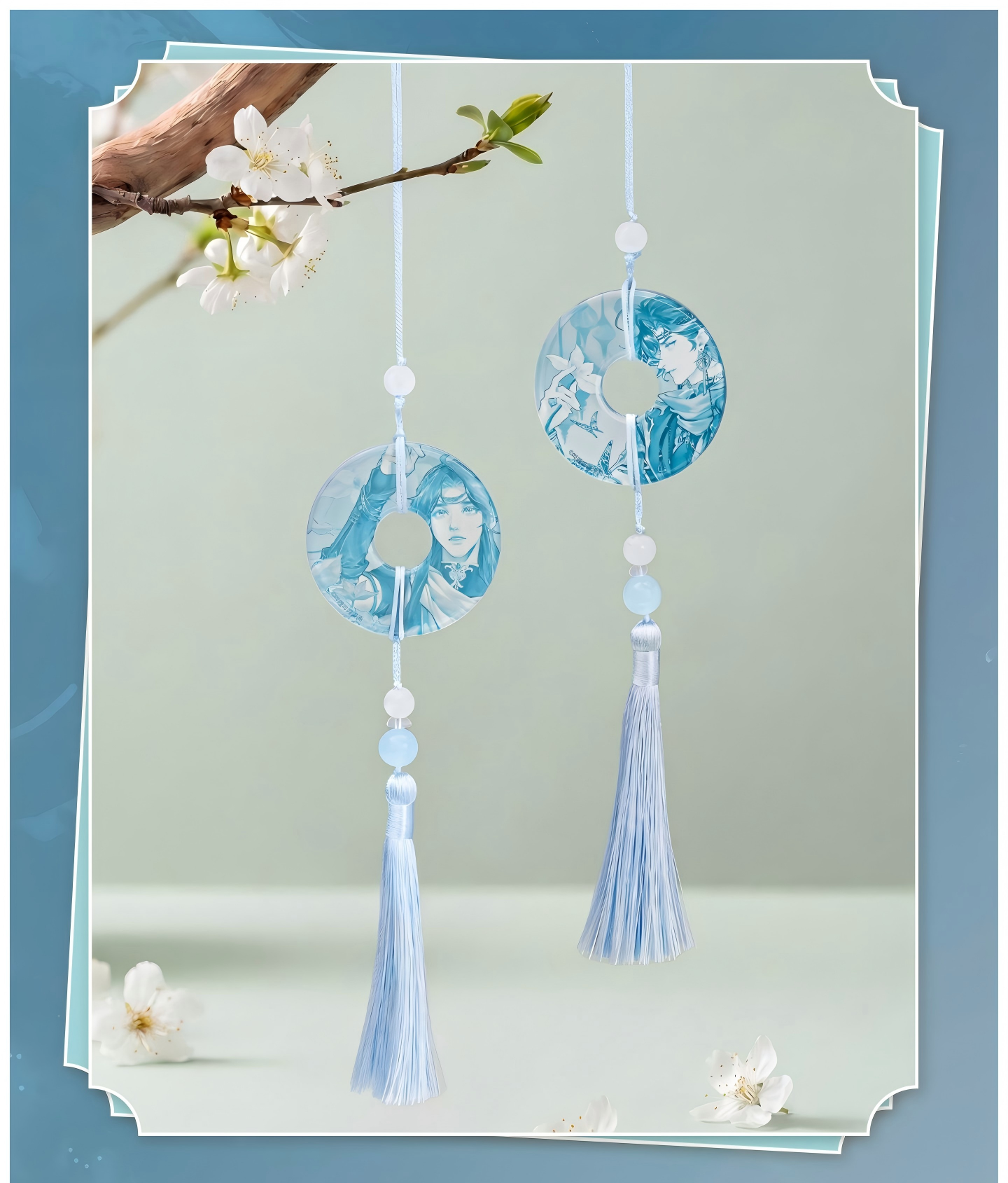 Heaven Officials Blessing Acrylic Pendant Blind Box | 9 Designs Total, 1 Hidden Design, Tassel & Bead Detail, Backpack Accessory