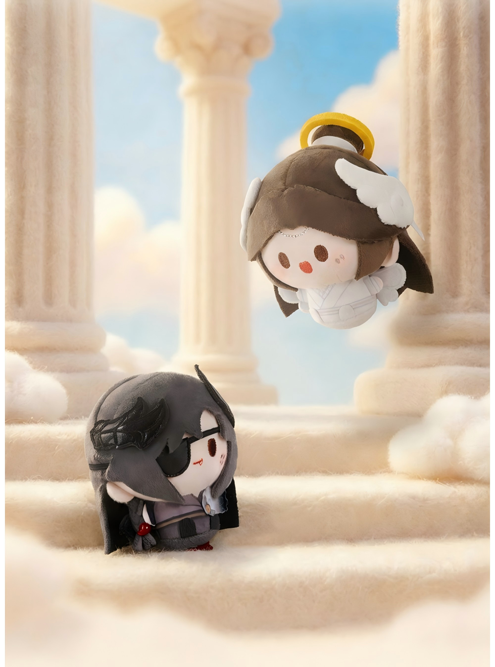 Heaven Officials Blessing Celestial Master and Demon Plush Keychain,8cm Tall, 2 Styles Available, Embroidered Details, Backpack Charm, Non-Woven Accessories