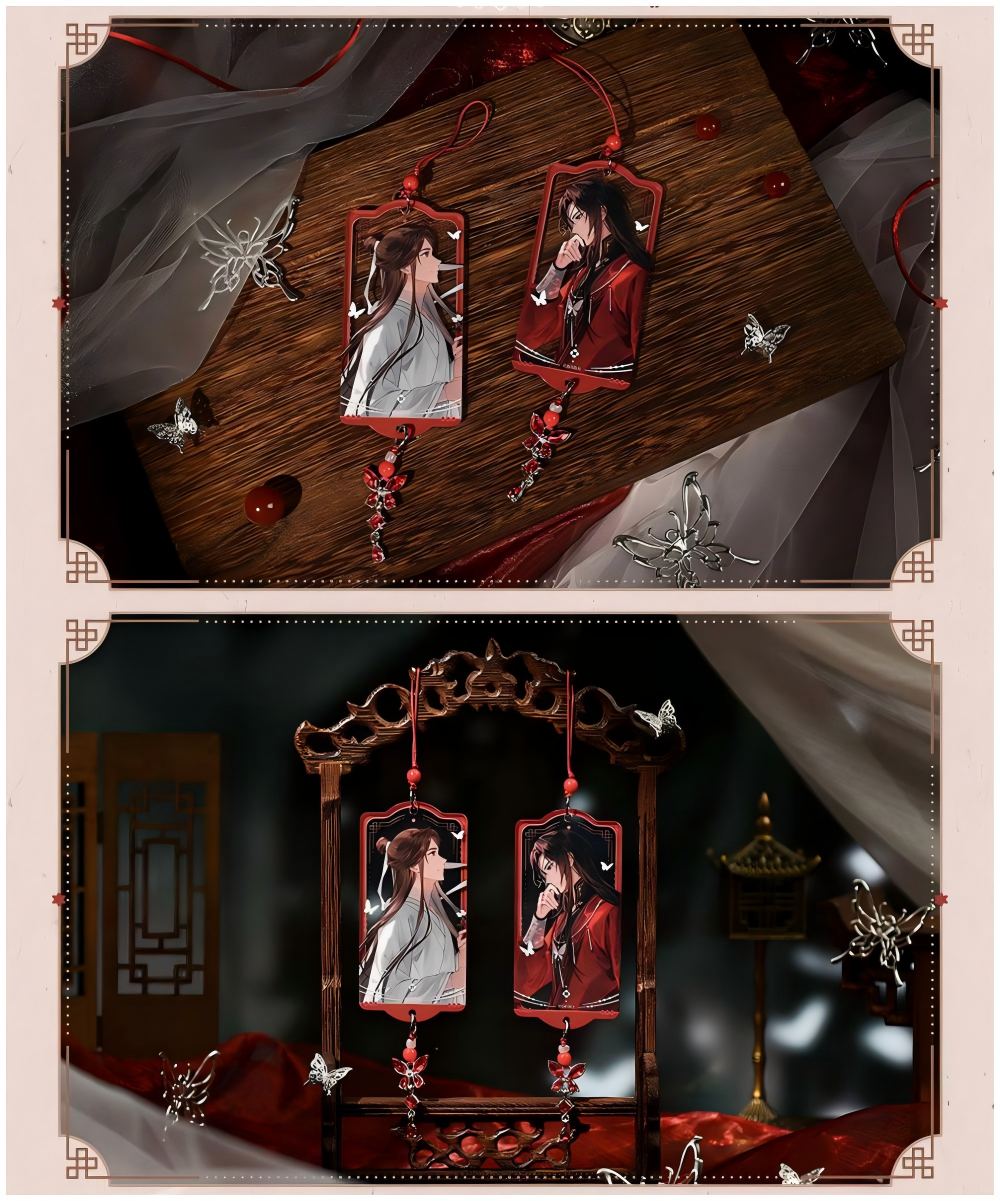 Heaven Officials Blessing Anime Collectible Gift Box Set，Acrylic Stand Included, Holographic PET Art Card, Magnetic Coaster, Acrylic Keychain, Tin Badge Included