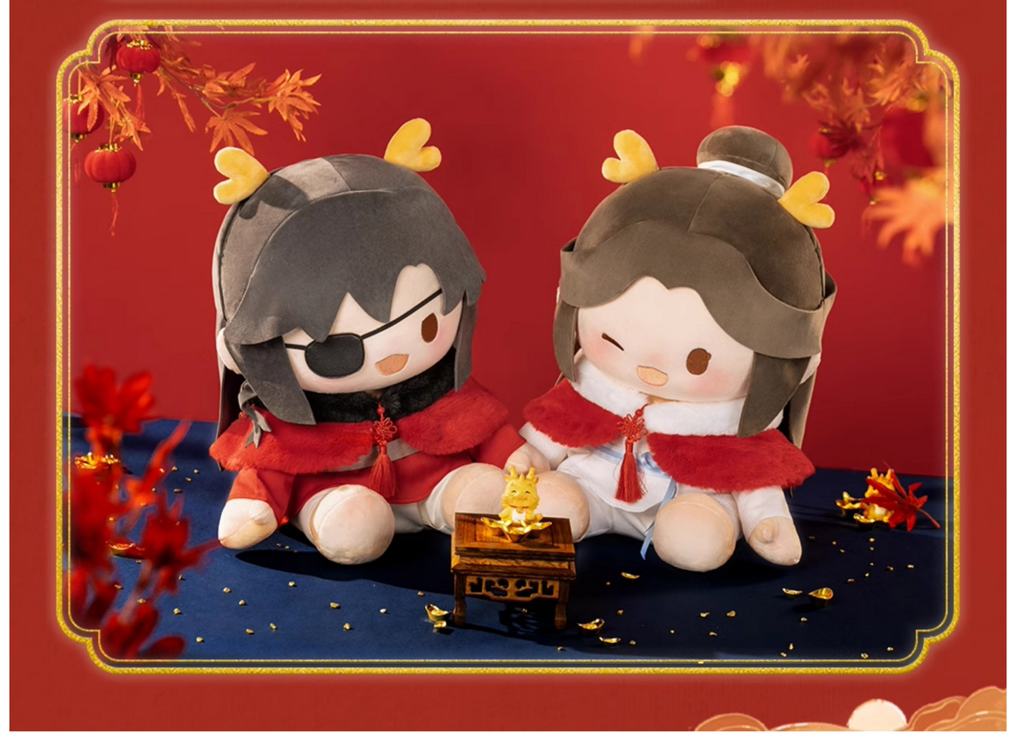Heaven Officials Blessing Throw Pillow，Sitting Doll，Tian Guan Ci Fu Plush Pillow“Long He Xin Xi”Series