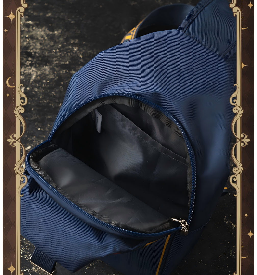 Hatsune Miku Anime Crossbody Sling Bag, 31 x 18 x 9 cm | Shoulder & Chest Carry, Navy Blue with Gold Trim, Gradient Shield Detail, Adjustable Strap, Multifunctional