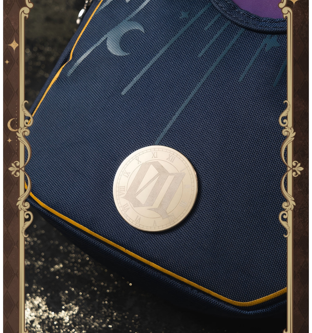 Hatsune Miku Anime Crossbody Sling Bag, 31 x 18 x 9 cm | Shoulder & Chest Carry, Navy Blue with Gold Trim, Gradient Shield Detail, Adjustable Strap, Multifunctional