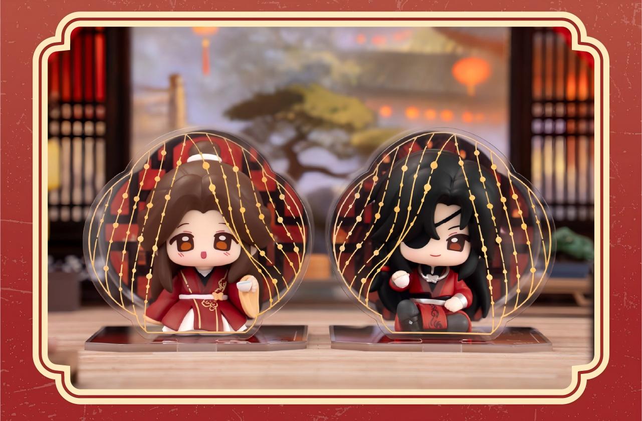 Heaven Officials Blessing Desktop Ornaments,Q version Figures ,  Collectible Toys with Acrylic Display Boards