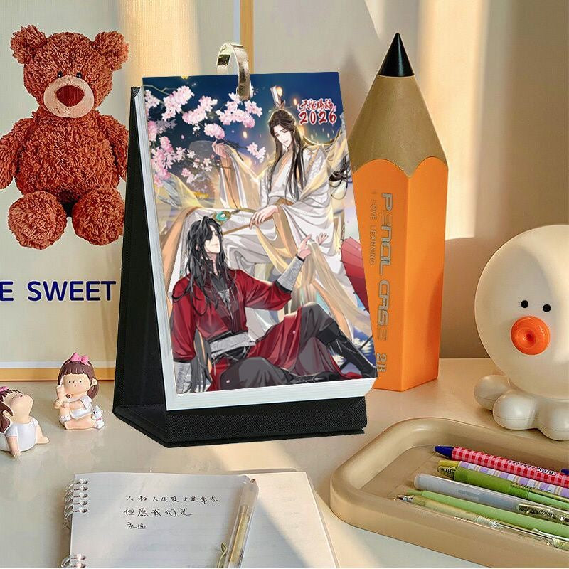 Heaven Officials Blessing Desk Calendar, 2026 Desktop Calendar, Weekly calendar 54 pages,Hua Cheng&Xie Lian