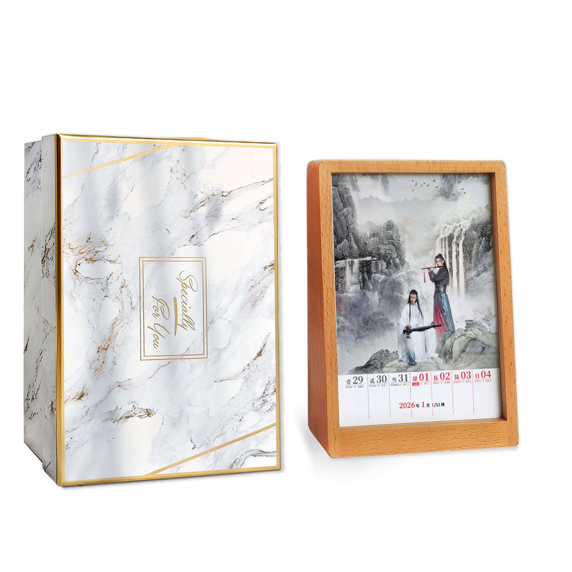 The Untamed 2026 Desk Calendar,Solid wood 53-page weekly calendar