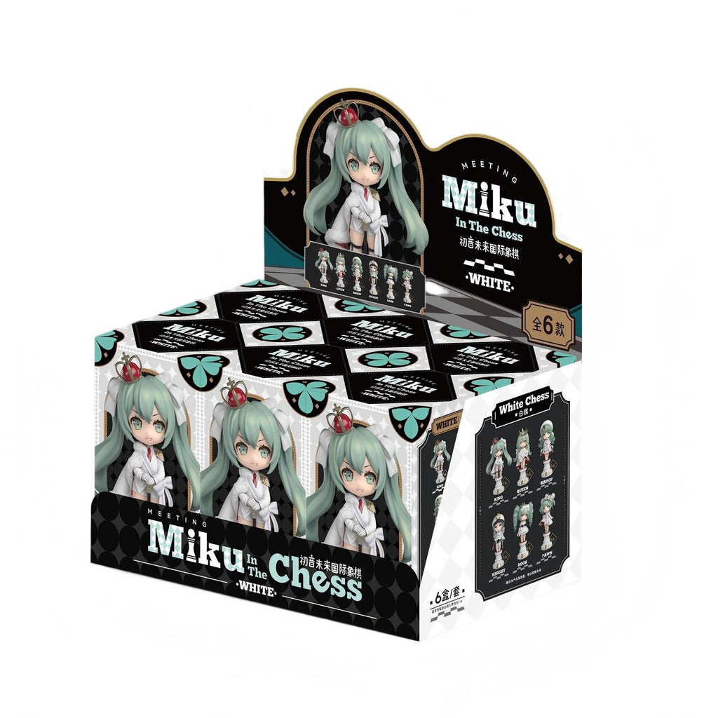 Hatsune Miku Chess Style Mini Figurine Blind Box，Desktop Collectible，13cm Tall Figures, ABS+PVC Material（White）