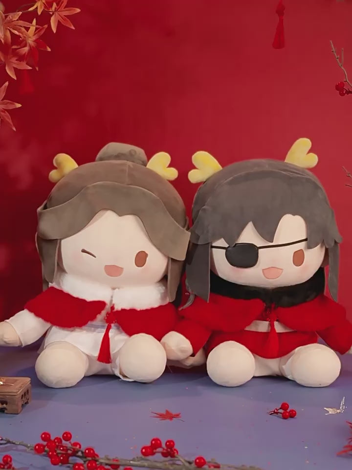 Heaven Officials Blessing Throw Pillow，Sitting Doll，Tian Guan Ci Fu Plush Pillow“Long He Xin Xi”Series