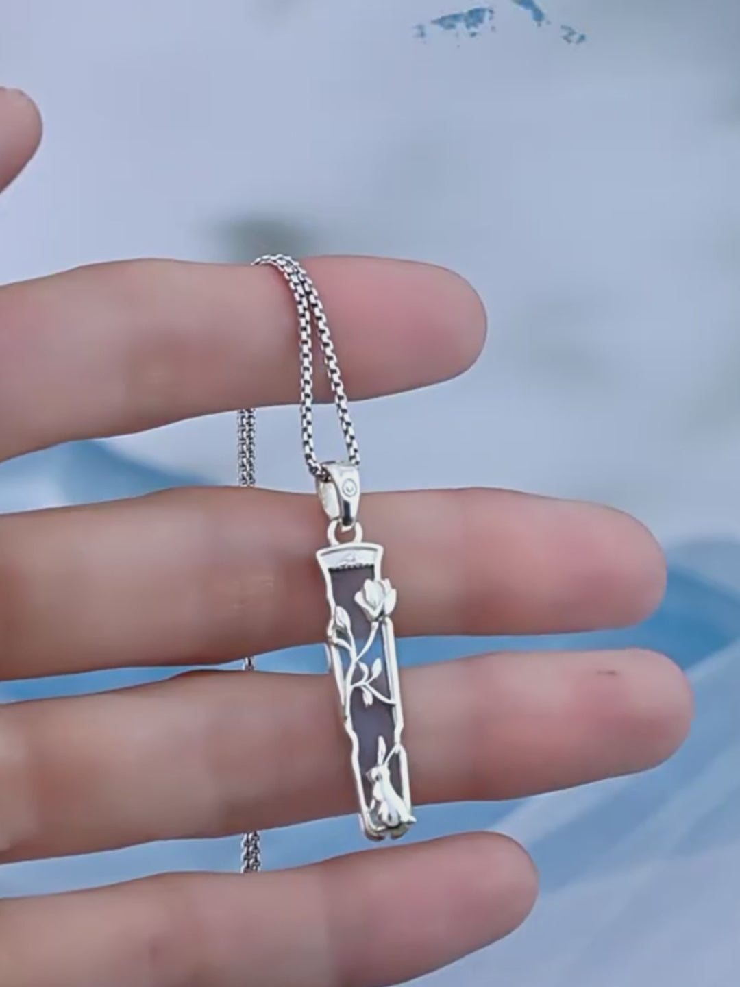 Mo Dao Zu Shi Pendants,S925 Sterling Silver Necklace,Wangji Guqin Shape