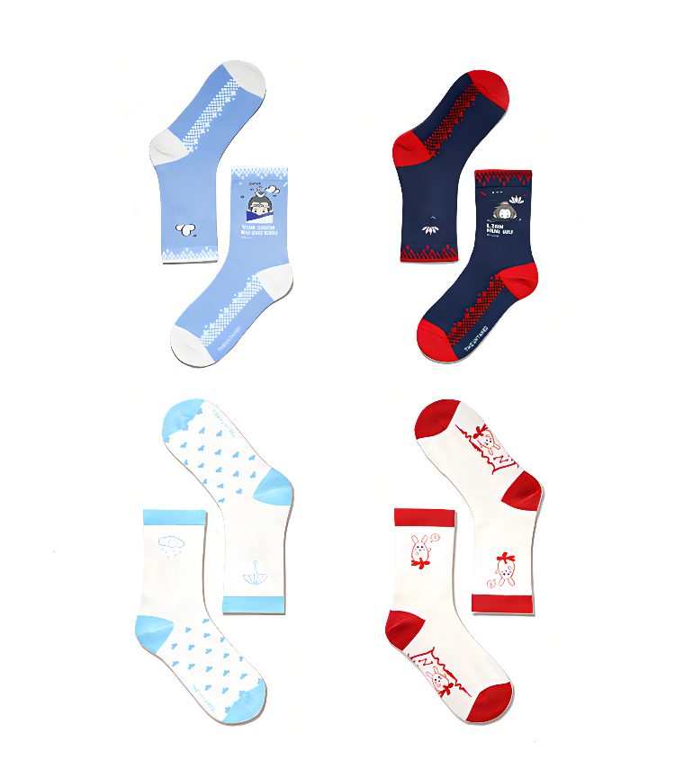 The Untamed Film and Television Peripheral Fun Socks, 4 Pairs of Ladies Socks Combinations