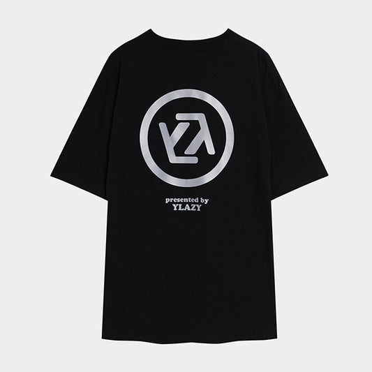 Y.Lazy ロゴ スタイル ファッション T シャツ ブラック